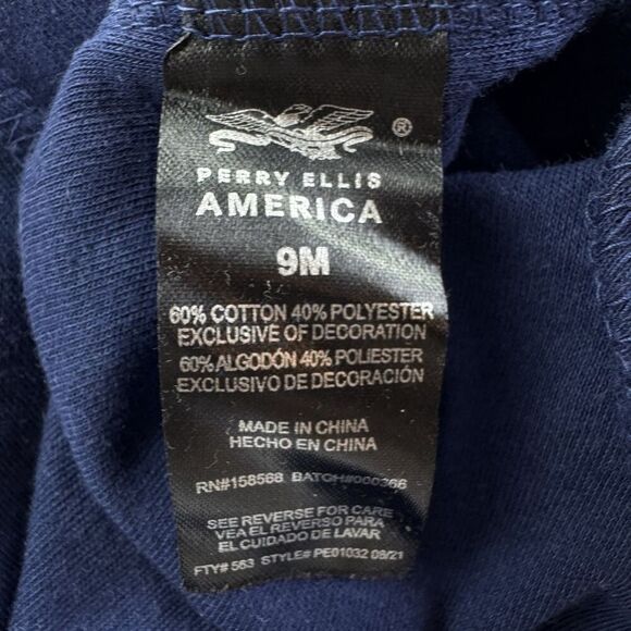 Perry Ellis America Baby Boy Sleeper 9M Navy Plaid Teddy Bear Footed Pajamas NWT - Picture 7 of 11